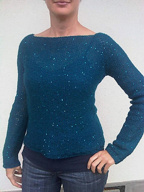 Reversible Boatneck Sequin Sweater