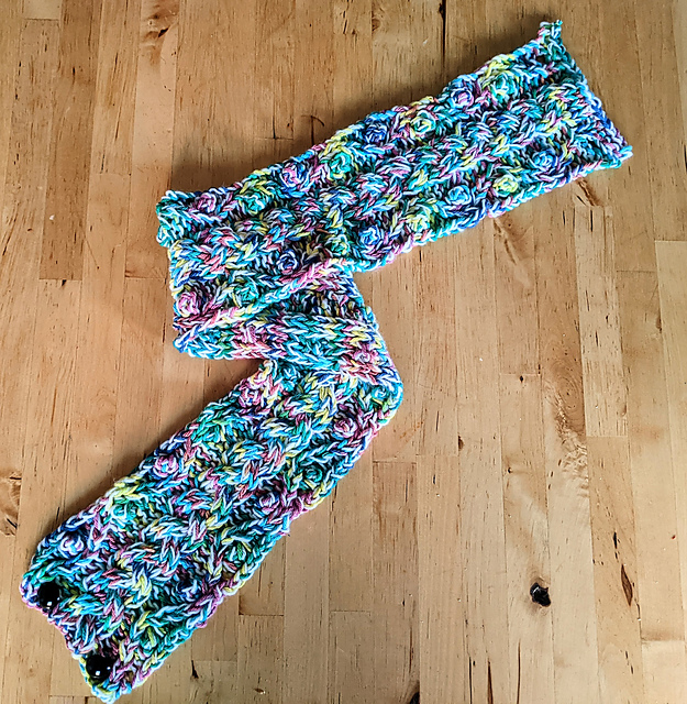 Cabled Rainbow Scarf