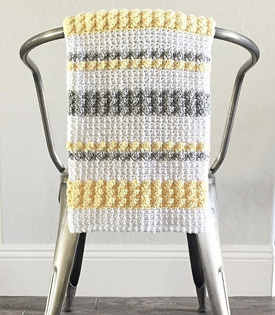 Bobble and Mesh Stitch Blanket