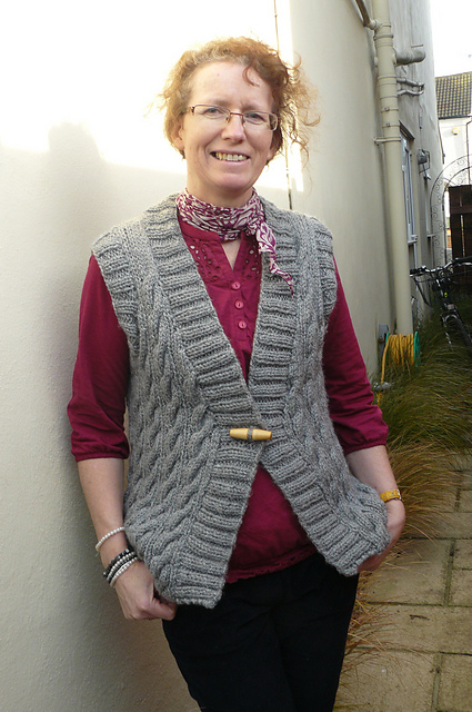 Cabled waistcoat