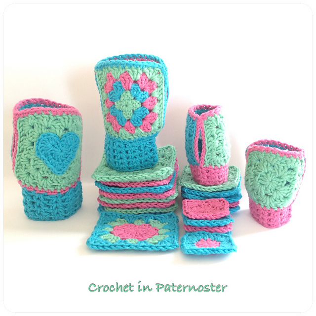 Boho Granny Square Mittens
