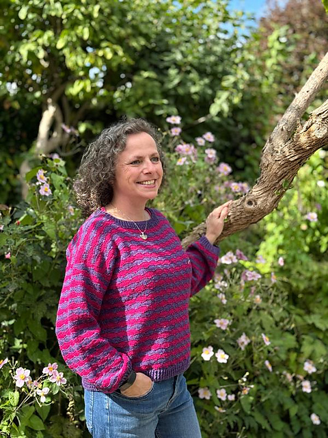 Purple and magenta sweater