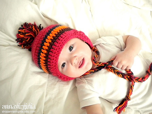 Peruvian Style Ear Flap Hat - baby