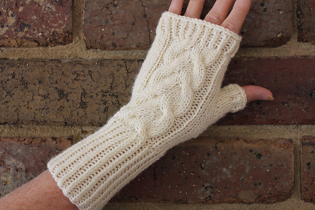 Sand Swirl Mitts Fingerless Mittens