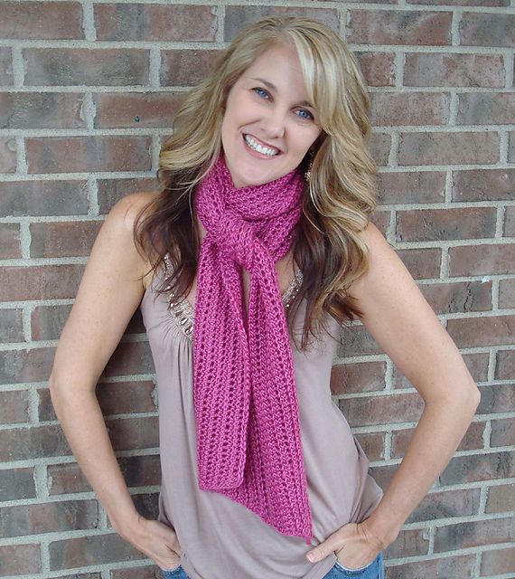 "Knit for the Girls" Pink Ribbon Scarf