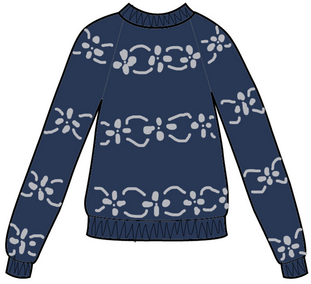 FO sweater med borter