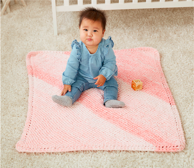 Corner to Corner Garter Knit Blanket