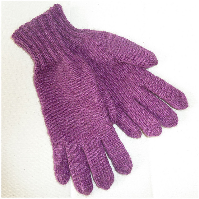 Fingerhandschuhe von oben gestrickt