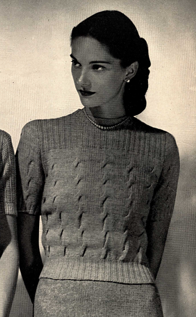 Novelty Cable-Stitch Blouse No. 4316