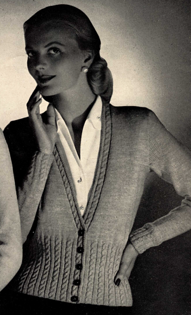 Cable-Rib Cardigan No. 4318