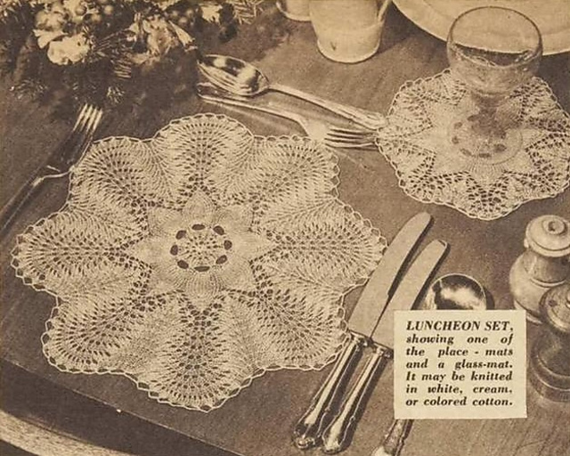 Knitted Lace Luncheon Mats