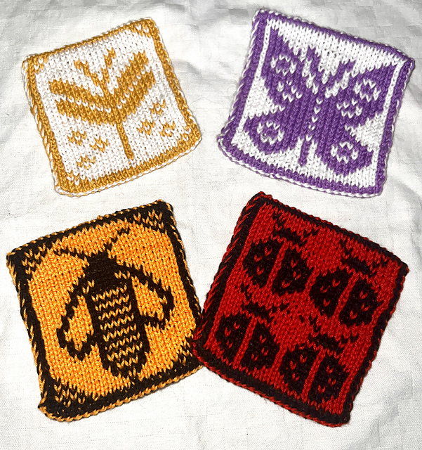Doubleknitted Coasters Insects