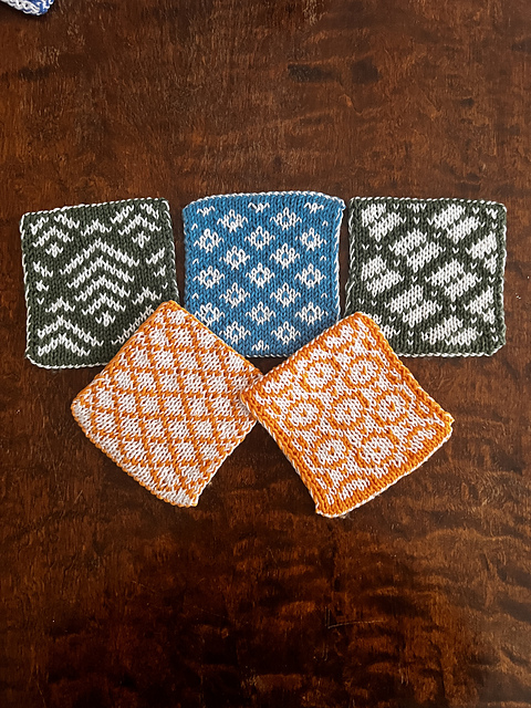 Doubleknitted Coasters Geo