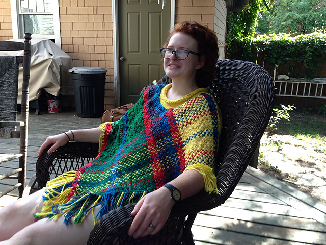 Bulky Plaid Poncho