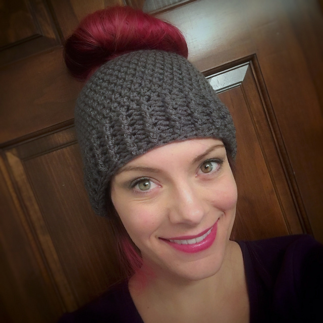 HDC Messy Bun Beanie