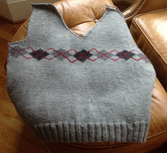 Shades of Gray Argyle Vest