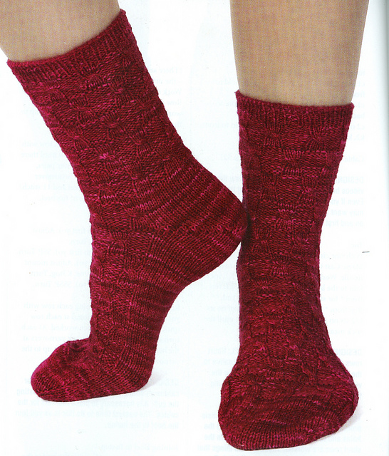Raspberry Bow Tie Sock
