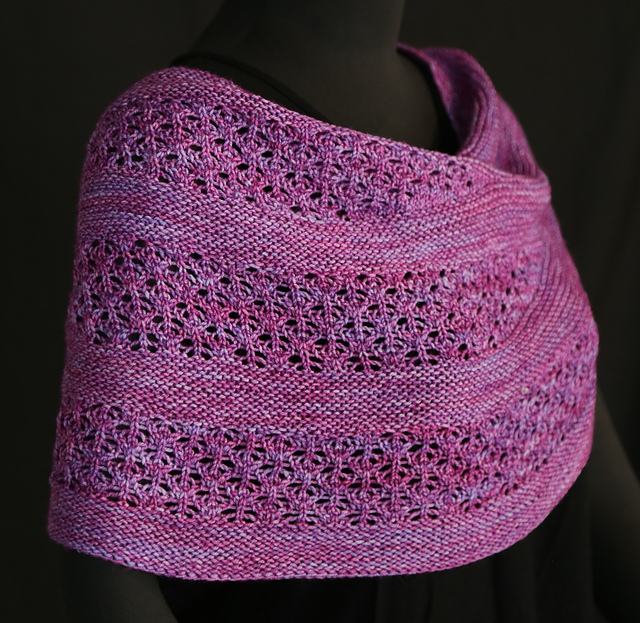 Dropped Petals Crescent Shawl