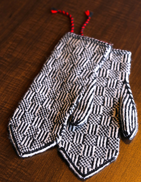Black and White Mittens