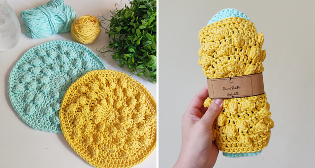 The Round Bubble Washcloth/Dishcloth