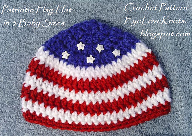 Patriotic Flag Hat in 3 Baby Sizes