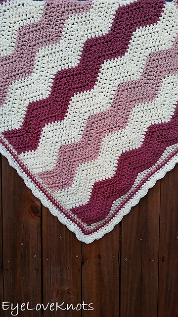 Raspberries & Cream Ripple Baby Blanket