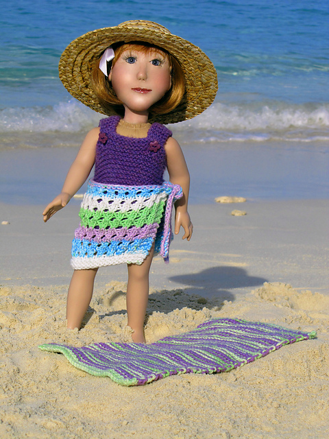 A Day in the Sun: 18" Doll Suit, Wrap, and Towel