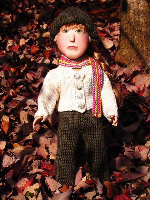 Cardigan, Pants, Hat and Scarf: To Fit 18" Dolls