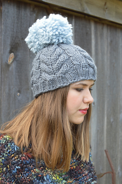 Big Pom Cable Hat