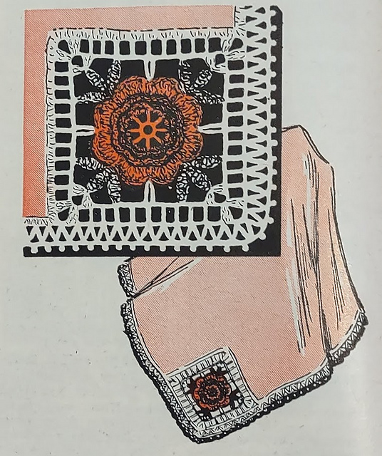 Rose Motif for Handkerchief