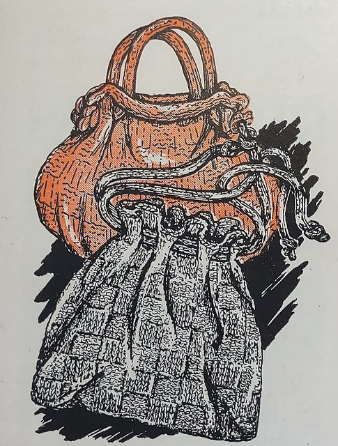 Checkerboard Knitted Bag
