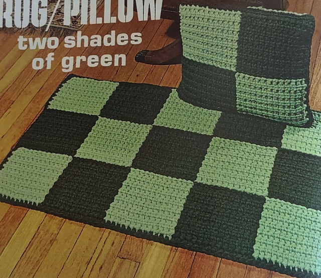 Rug and Pillow in Shades of Green