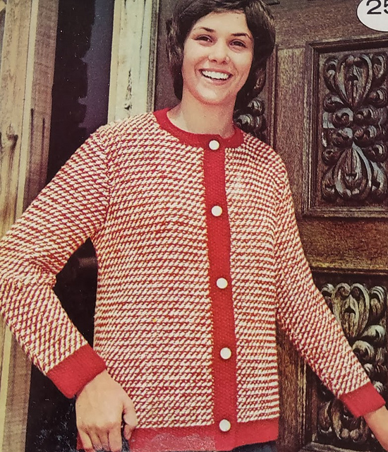 Red and White Cardigan