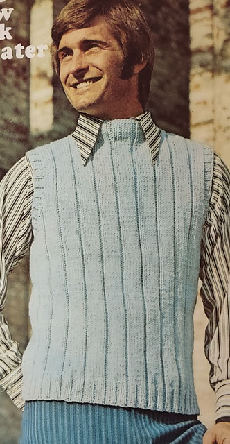 Man's Blue Crew Neck Sweater