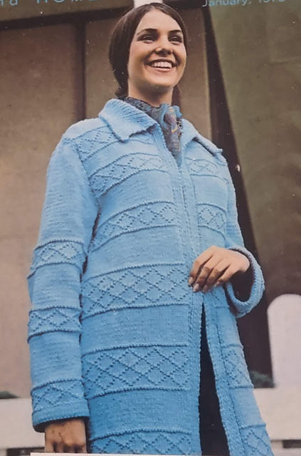 Blue Knit Coat