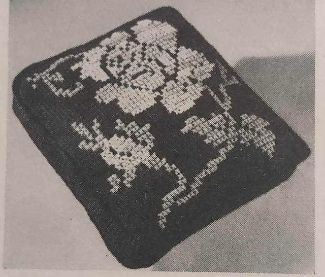 Rose on Afghan Stitch Pillow