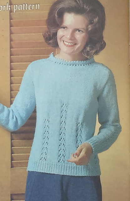 Blue Openwork Slipover
