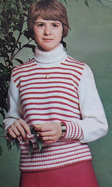 Stripe Turtleneck Sweater
