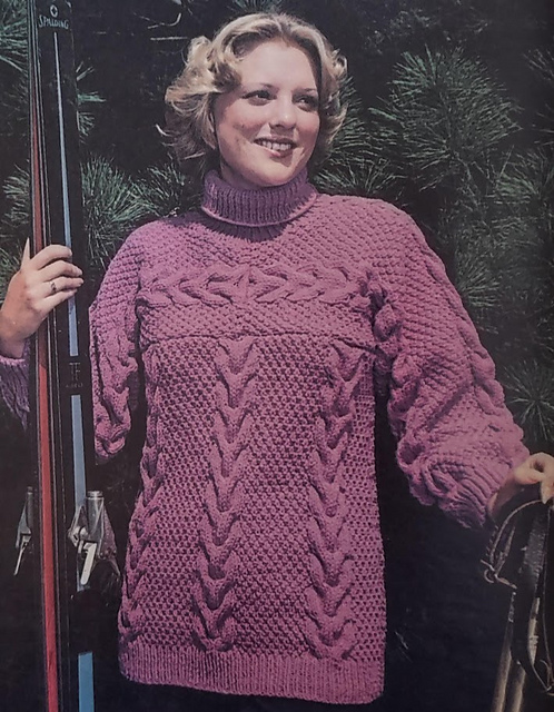 Ski Sweater in Horseshoe Cable