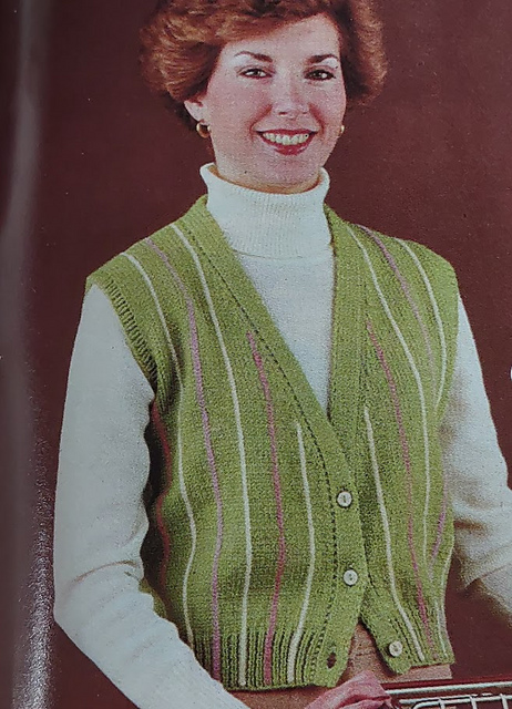 Vest with Crocheted Stripes