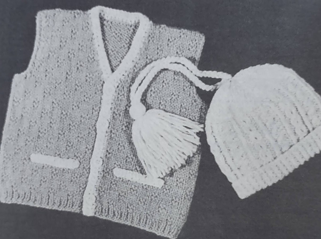 Child's Knitted Vest and Cap