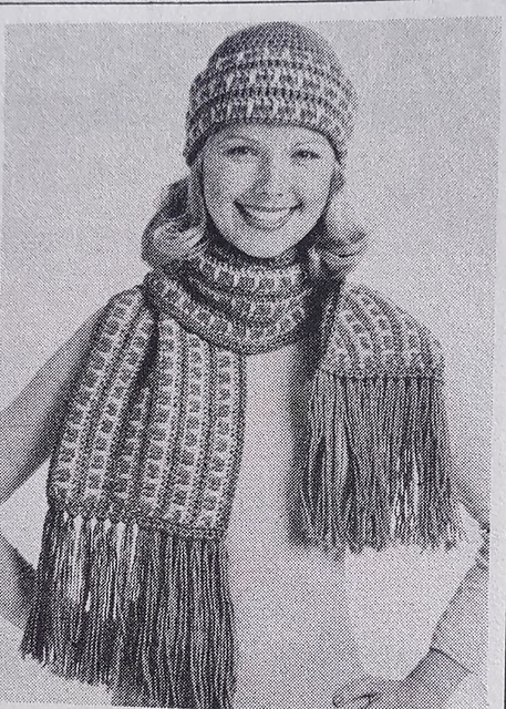 Geometric Patterned Hat and Scarf