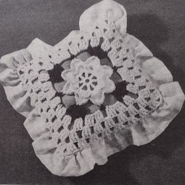Gingham and Crochet Pillow