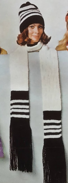 Black and White Hat and Scarf