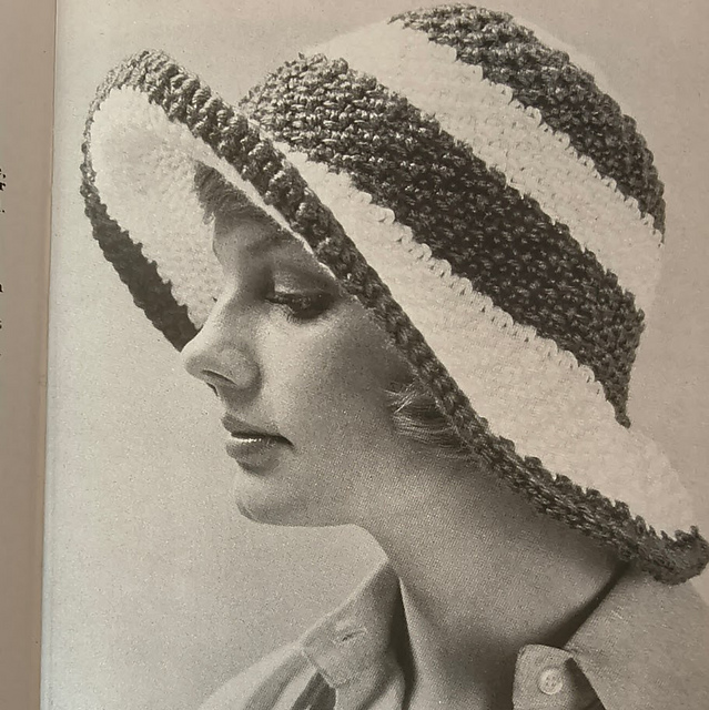 Green and White Brimmed Hat