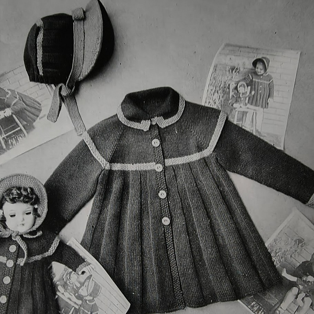 No. 8225 Little Miss' Coat and Bonnet