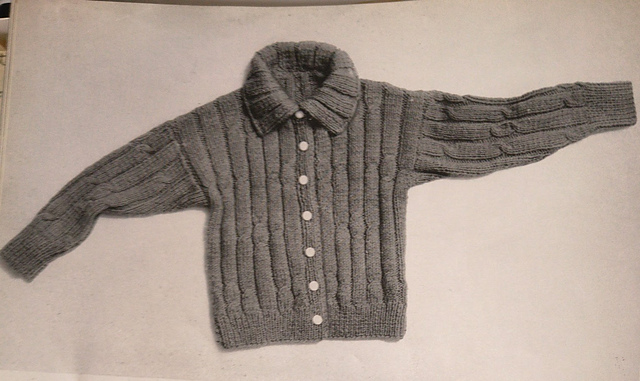 No. 8242 Ribbed Cable Cardigan