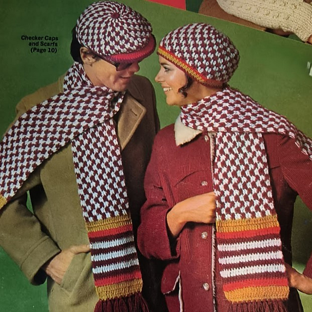 Checker Caps and Scarf