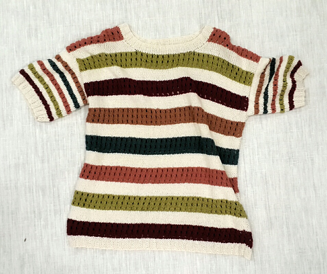 Stripe Lace Stitch Pullover