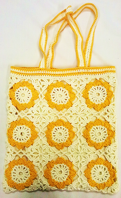 Sunflower Crochet Shopping Bag